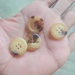 Natural Black Buffalo Horn Buttons Bulk